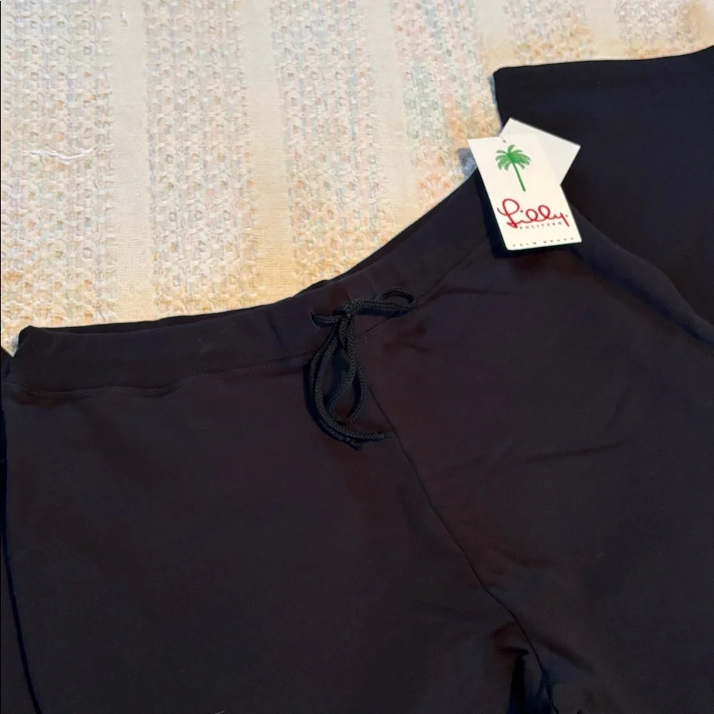 NWT Lilly Pulitzer black warm up casual pants sz XL sweats lounge - Picture 3 of 11